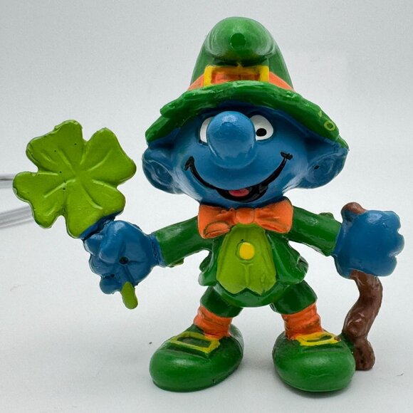 Smurf Figurine Lot of 3 Baseball Batter Gift Smurf Leprechaun Schleich Vtg - Picture 4 of 16